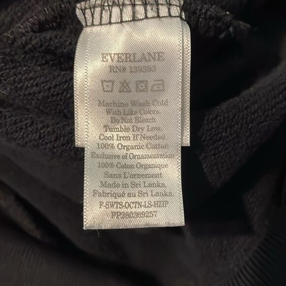 Everlane Sweatshirt 1/2 Zip Up Organic Cotton Cropped Mock Neck Black Size XS - Picture 8 of 9